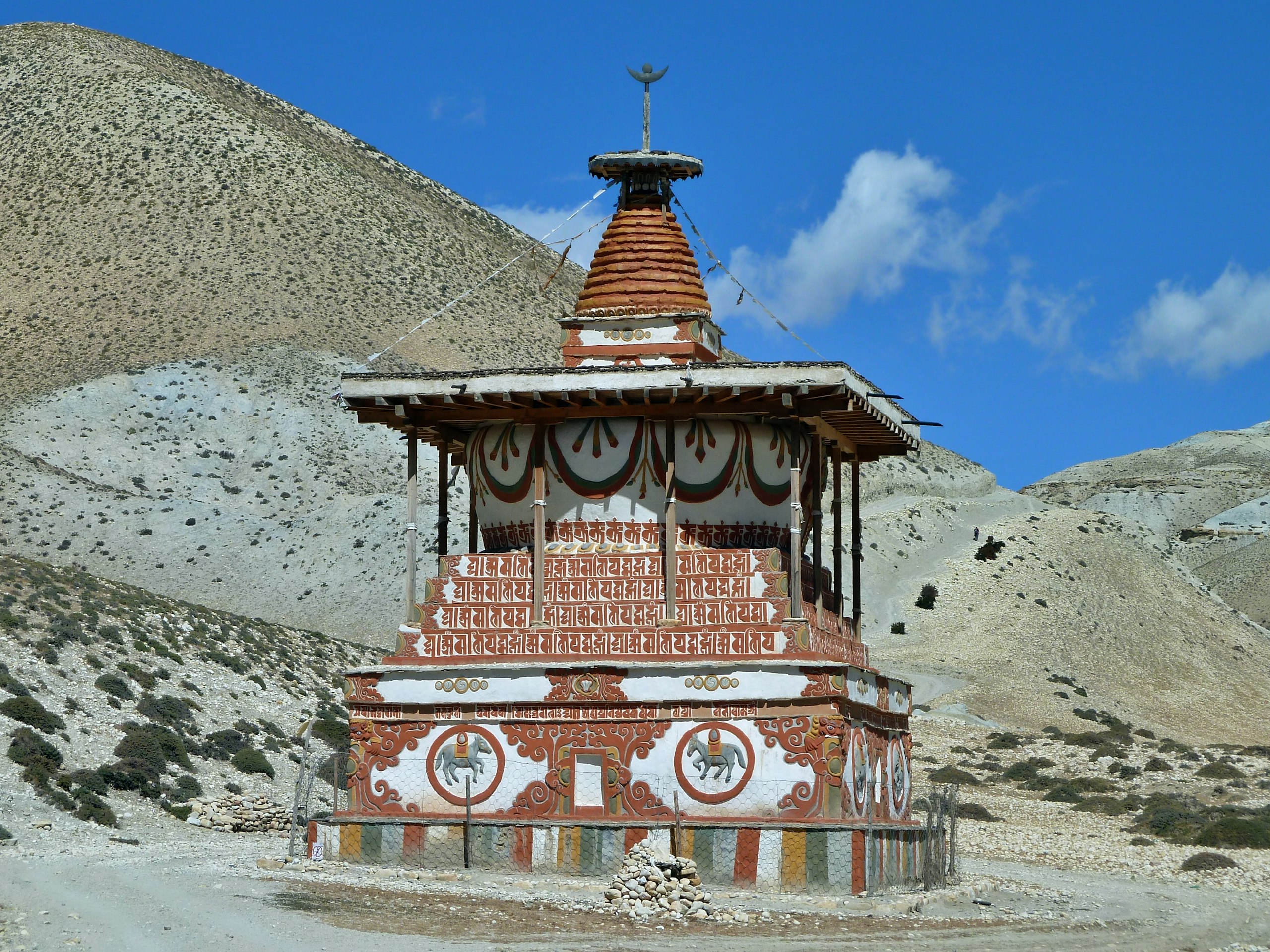 Buddhist chorten in a high desert valley, Upper Mustang, Nepal Himalaya